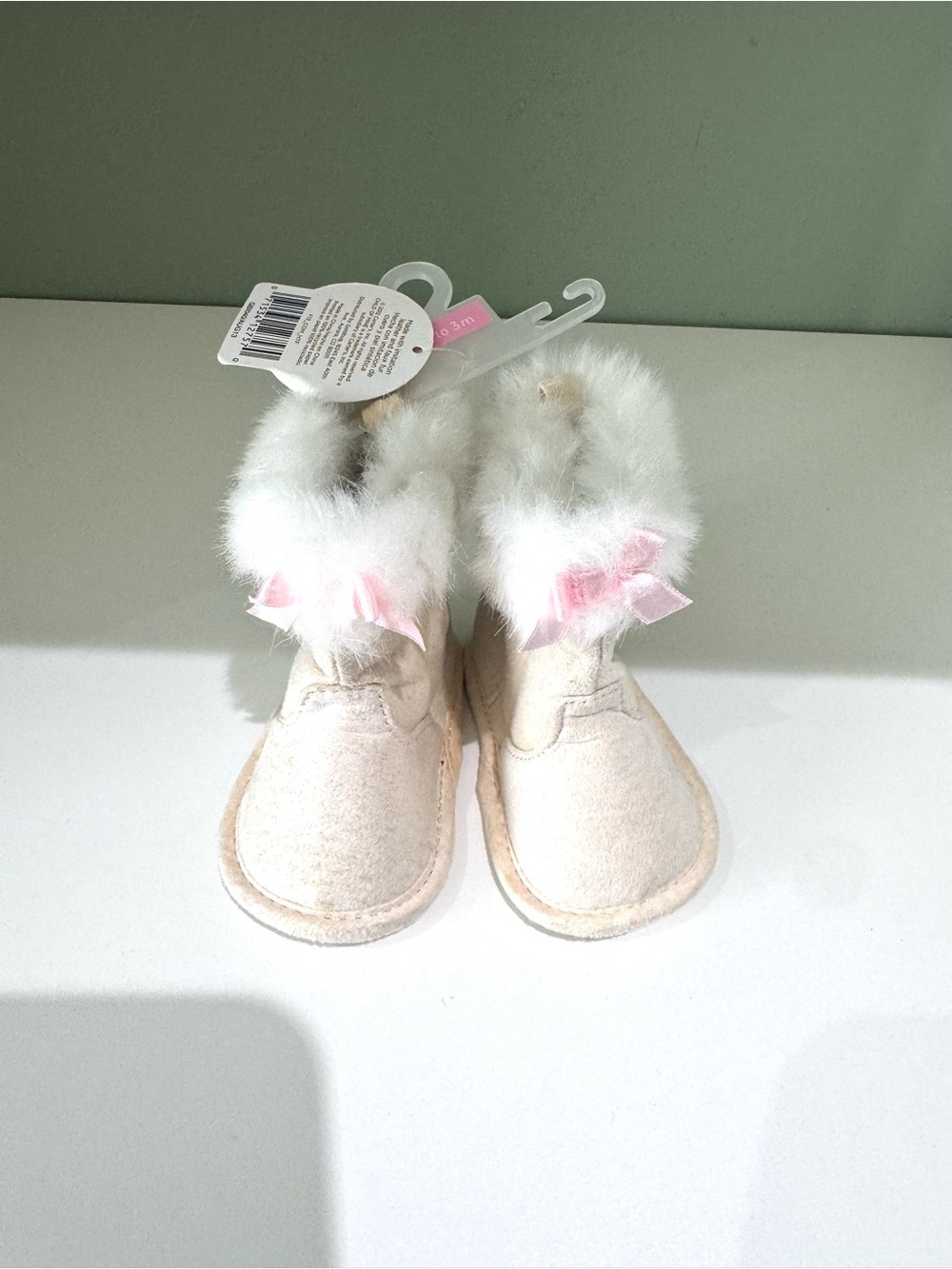 Carter's White Boots with Pink Bows